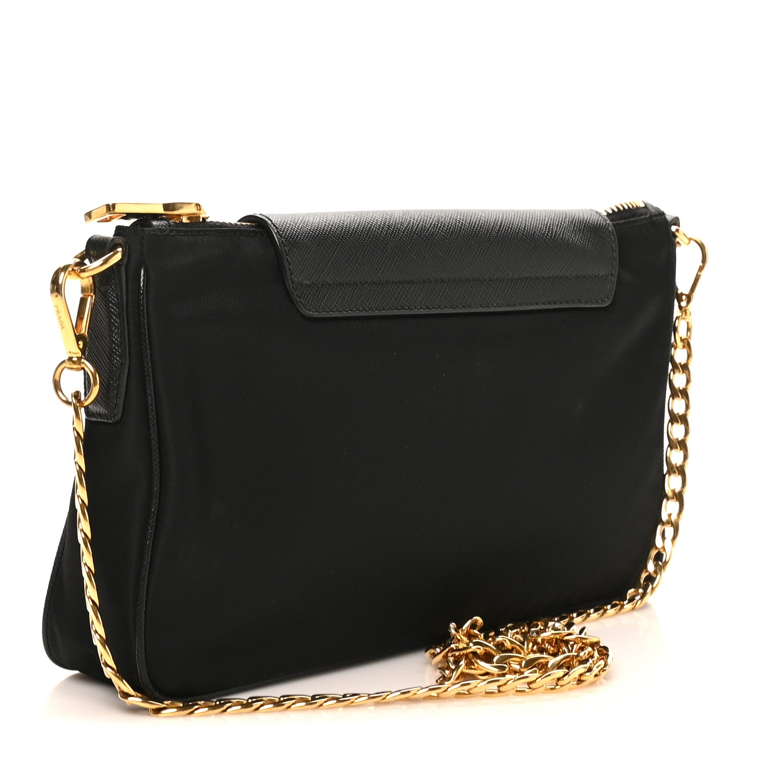 Prada Tessuto Nylon Saffiano Crossbody Bag Black 1893191
