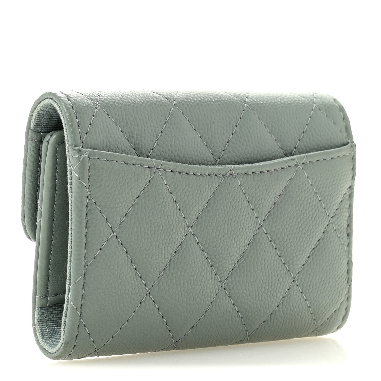 Chanel Caviar Quilted Classic 4 Key Holder Wallet Grey 3 of 11