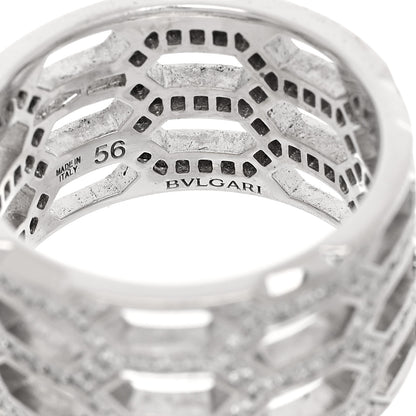 Bulgari 18K White Gold Diamond Serpenti Seduttori Pave Ring 56 7.5 5 of 6