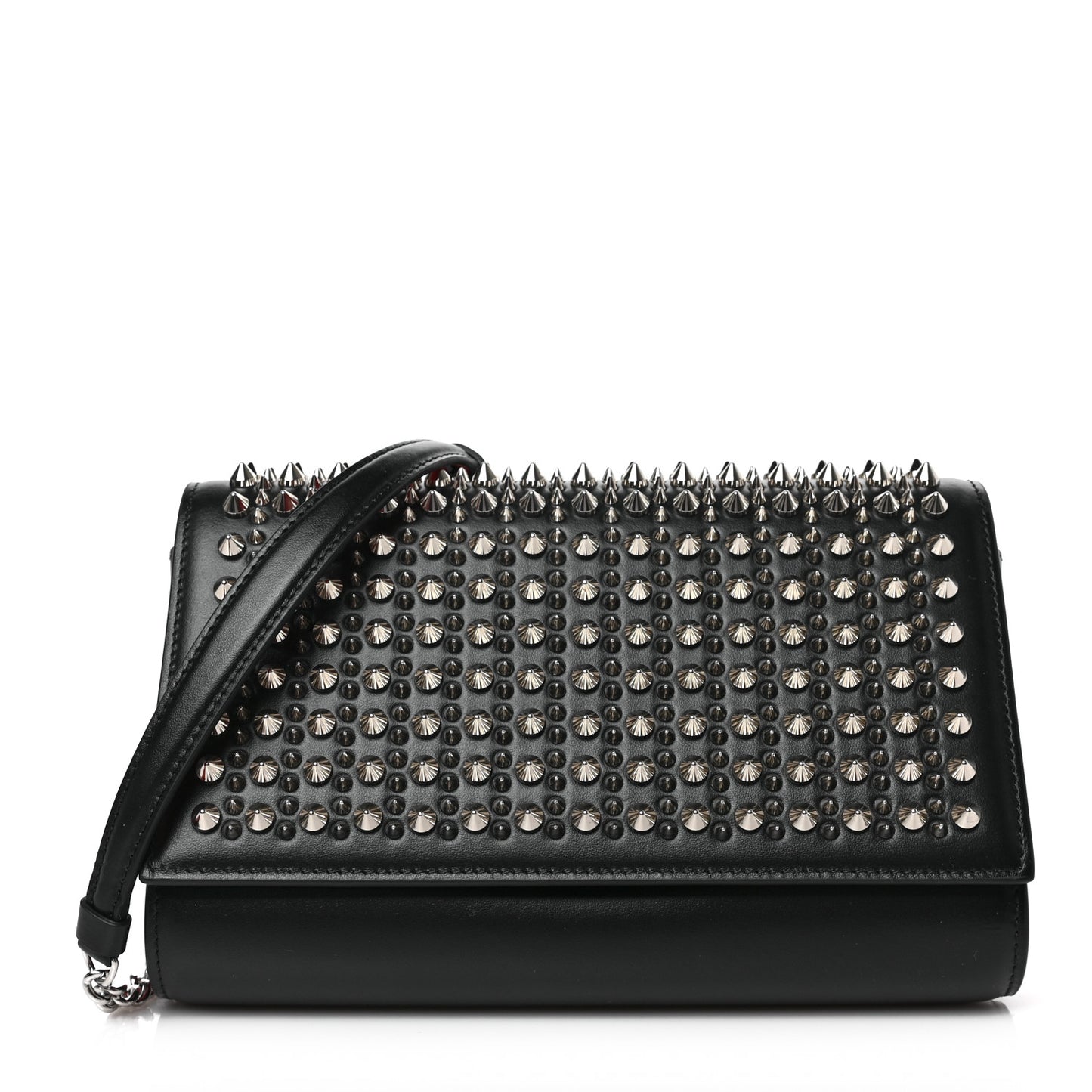 Calfskin Patent Spikes Paloma Clutch Clutch Black