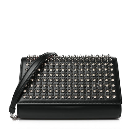 Christian Louboutin Calfskin Patent Spikes Paloma Clutch Clutch Black 1 of 8