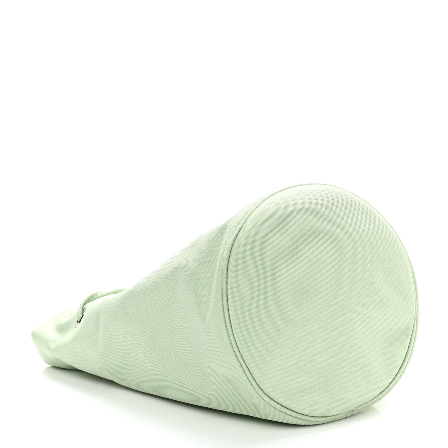 Recycled Sport Nylon Logo Embroidered Wheel Drawstring Bucket Bag Light Green White