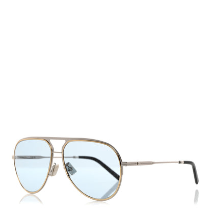 Christian Dior Oblique DiorEssential A2U Aviator Sunglasses Blue Silver 1 of 9