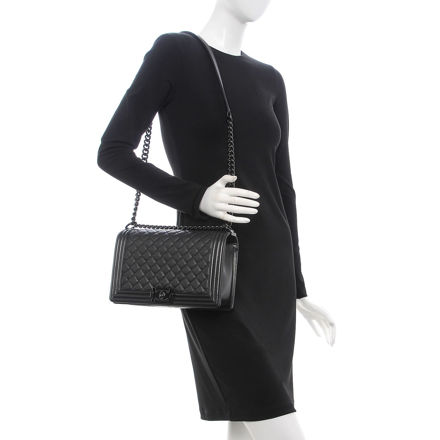 Chanel Caviar Quilted New Medium Boy Flap So Black 2 of 9