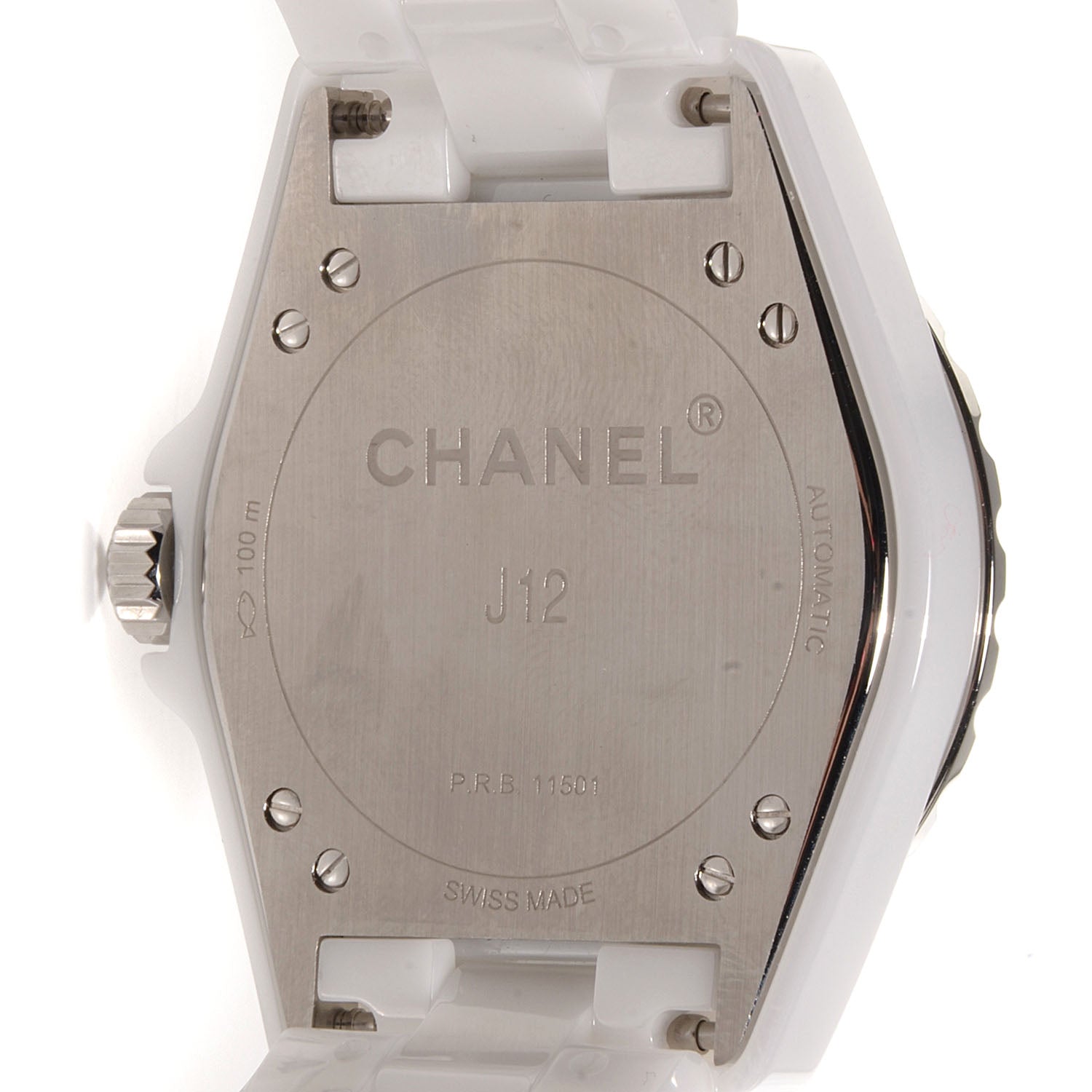 Chanel Stainless Steel Ceramic Diamond Bezel Dial 36mm J12 Automatic Watch White 3 of 8