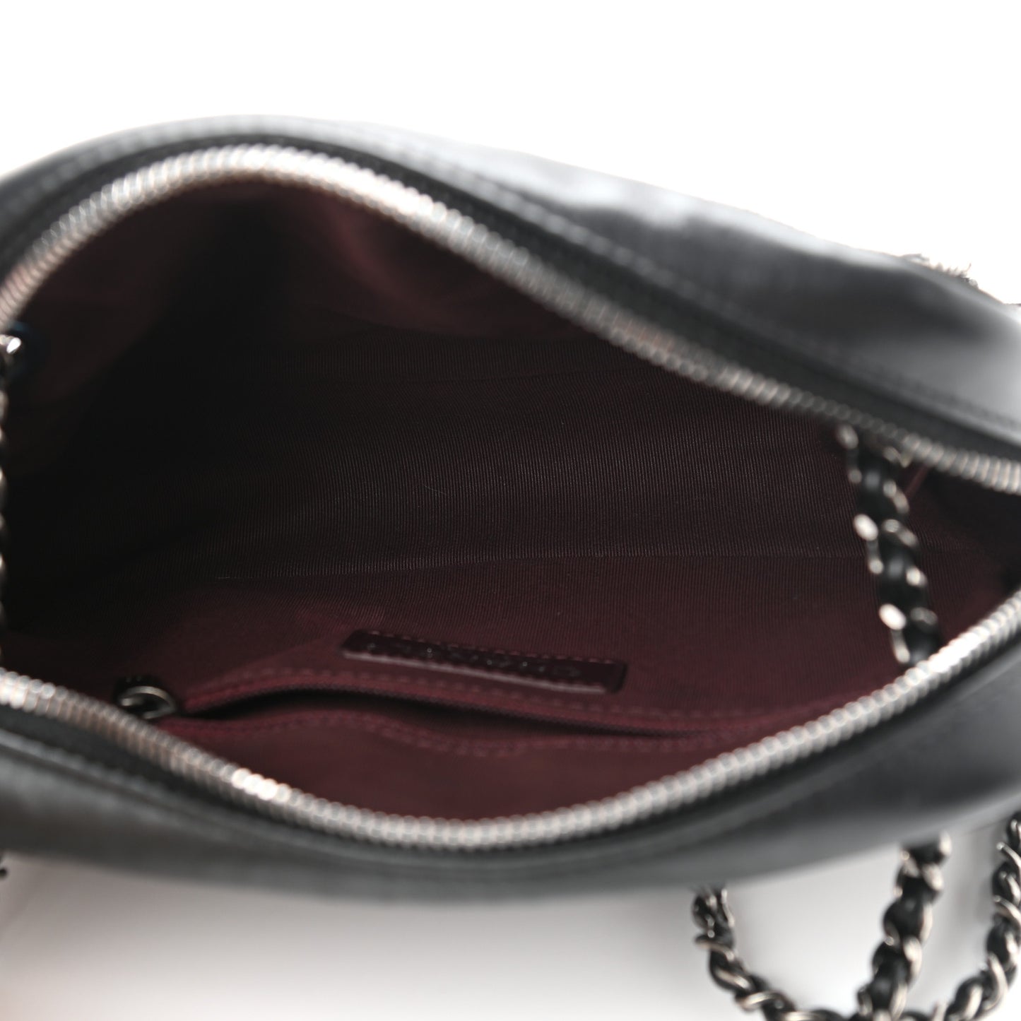 Calfskin Quilted Small Ballerine Camera Case Black