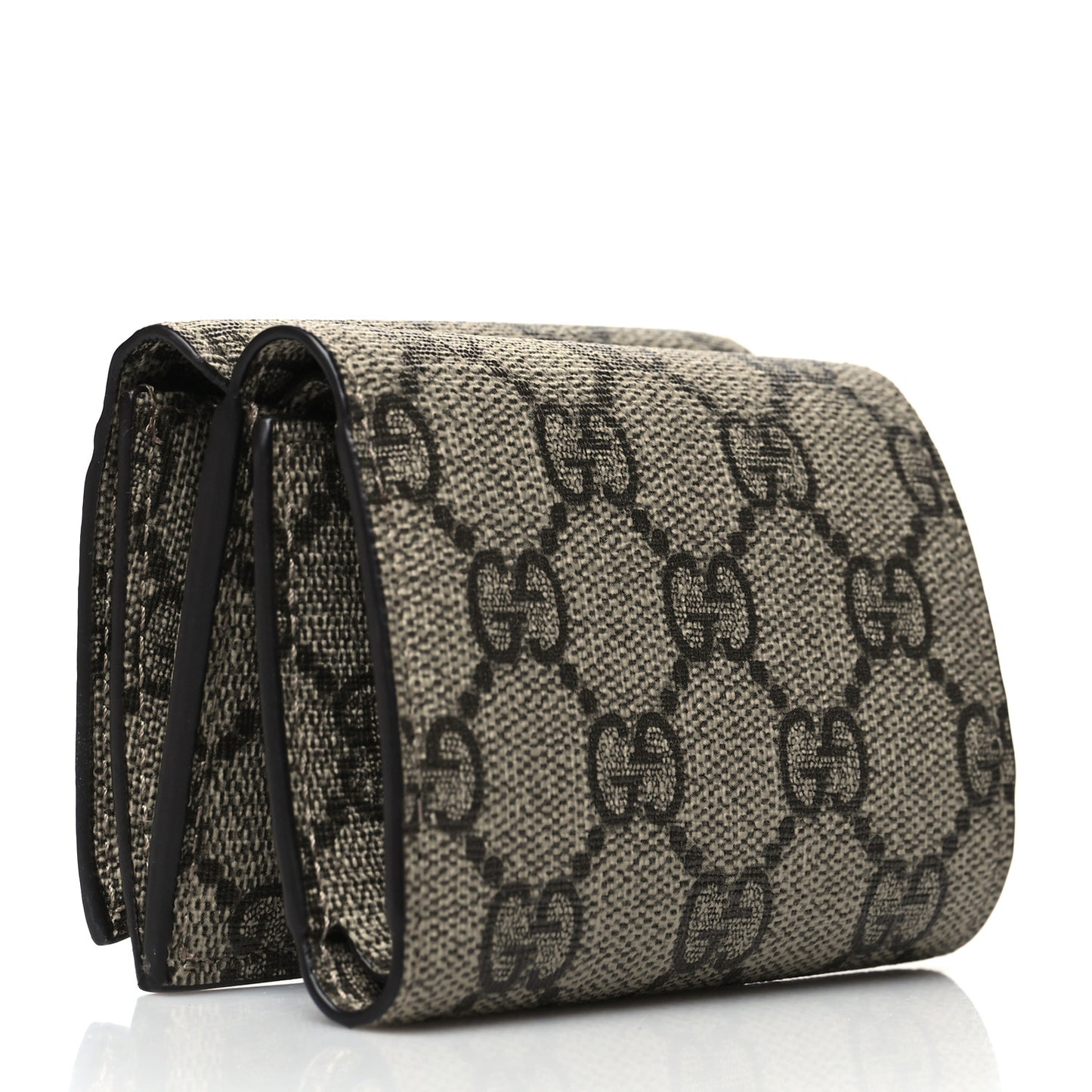 X BALENCIAGA GG Supreme Monogram Card Case Wallet Beige Ebony