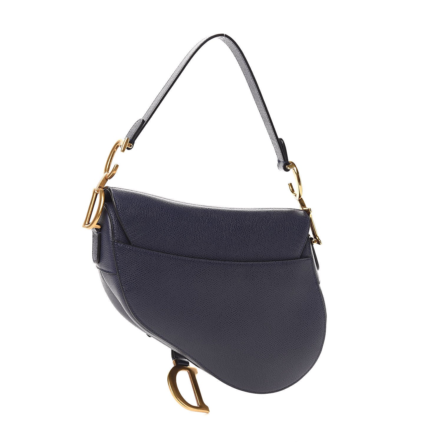 Christian Dior Grained Calfskin Saddle Bag Navy 3 of 11