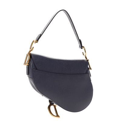 Christian Dior Grained Calfskin Saddle Bag Navy 3 of 11