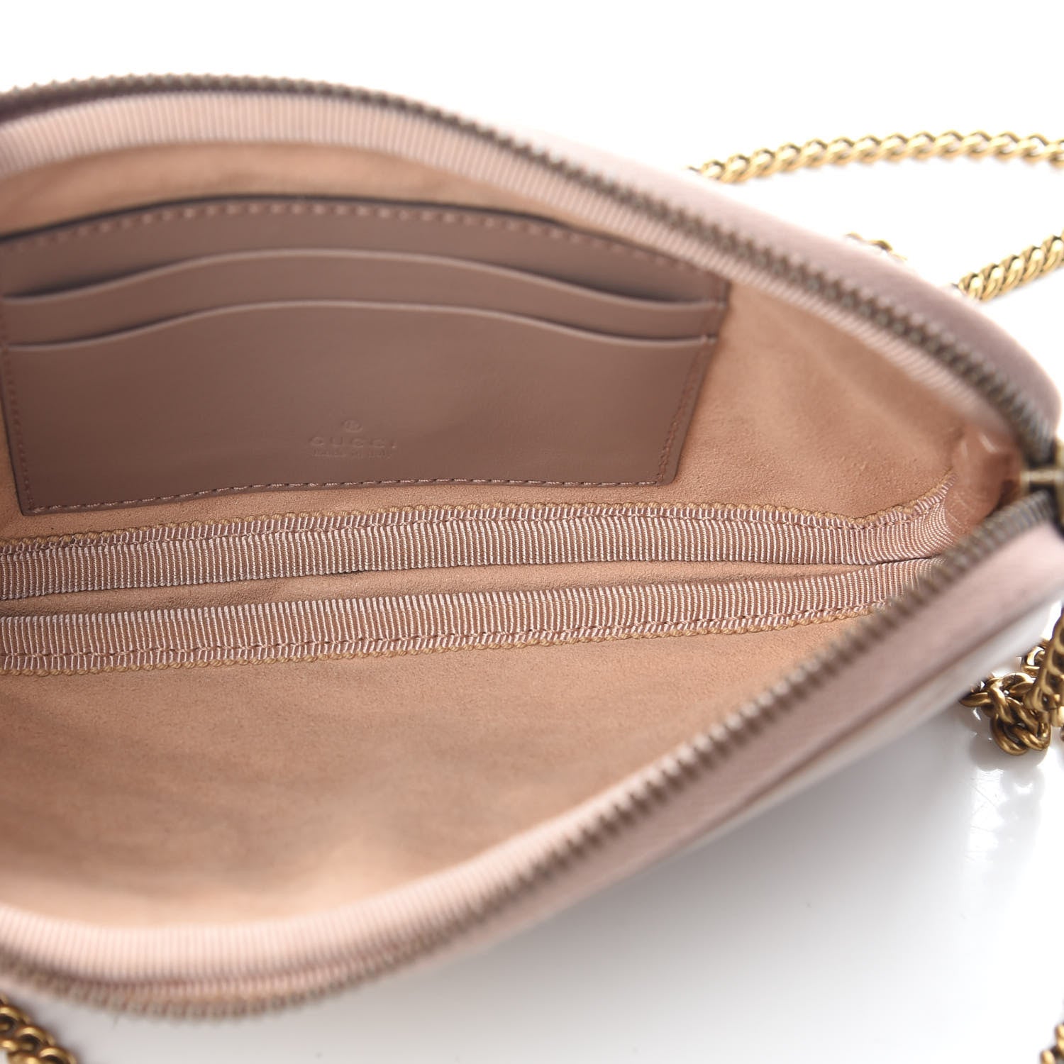 Gucci Calfskin Matelasse Mini GG Marmont Chain Crossbody Bag Porcelain Rose 5 of 9