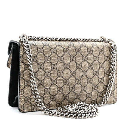 Gucci GG Supreme Monogram Suede Crystal Small Dionysus Shoulder Bag Beige Ebony Black 3 of 9