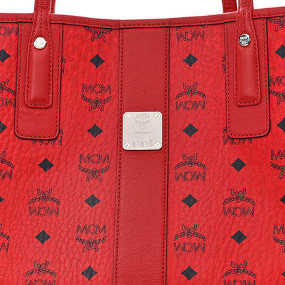 MCM Visetos Large Liz Reversible Shopper Tote Ruby Red 10 of 20
