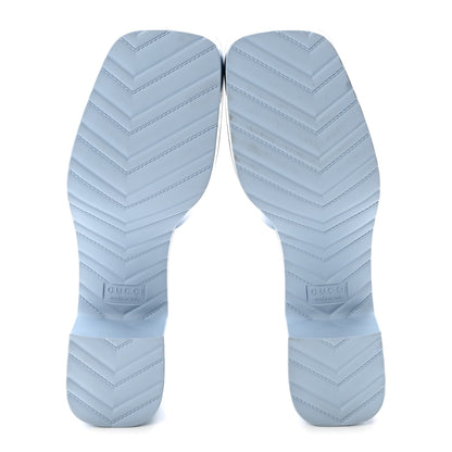 Gucci Rubber Gucci Logo Womens Platform 20/60mm Slide Sandals 41 Porcelain Light Blue 6 of 10