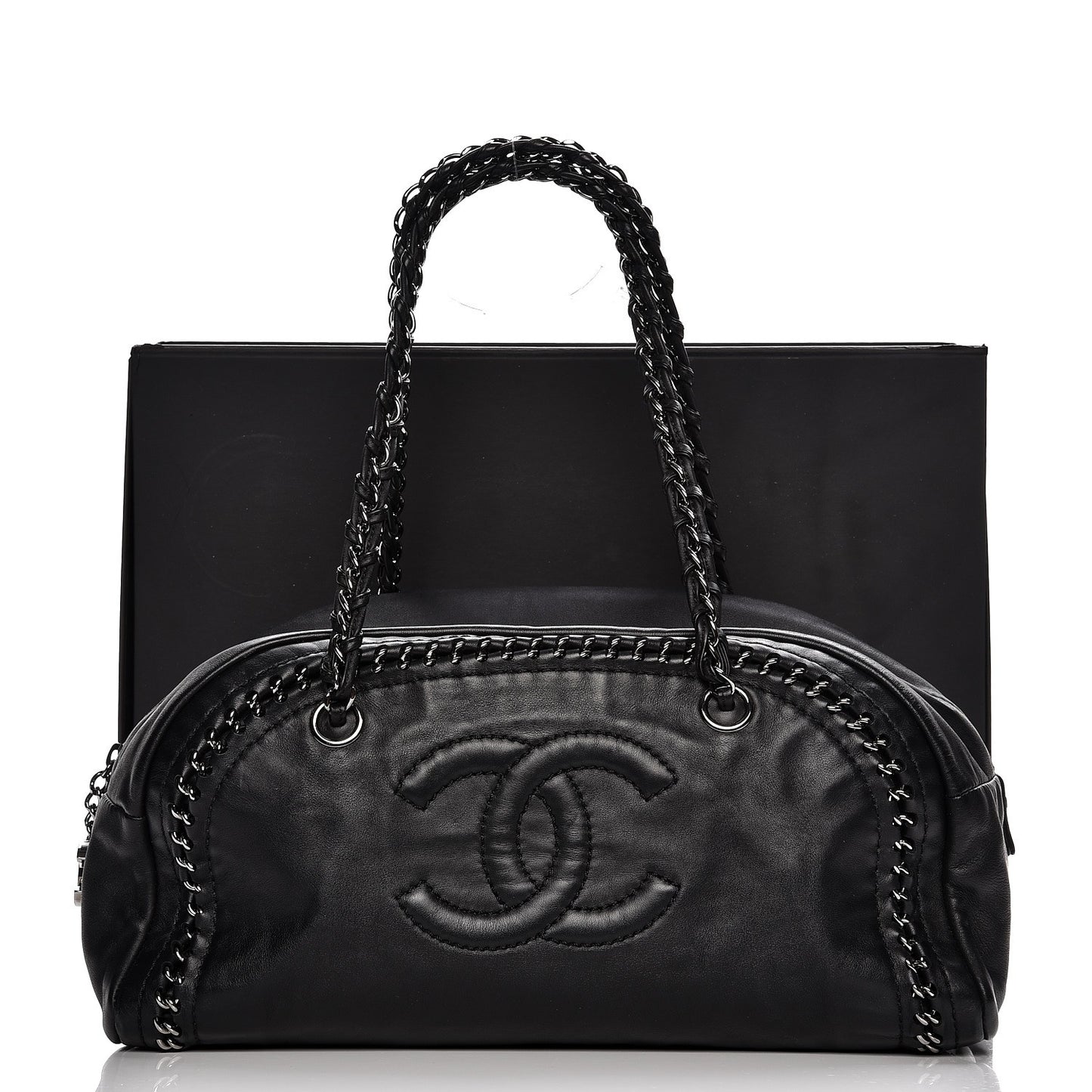 Smooth Calfskin Medium Luxe Ligne Bowler Black