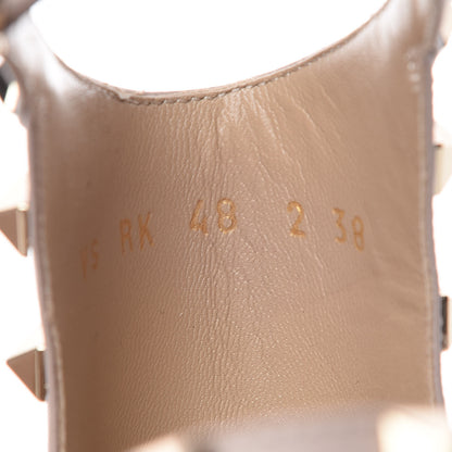 Valentino Garavani Calfskin Rockstud Open Back Ankle Booties 38 Poudre 8 of 9