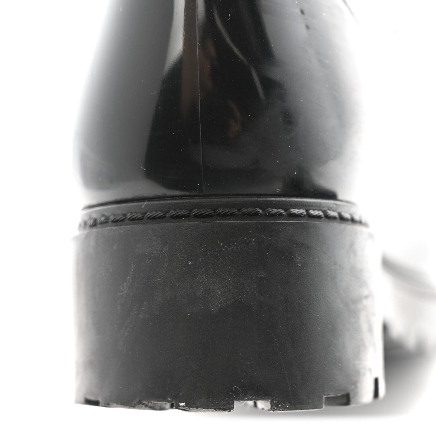 Rubber Embossed Monogram Splash Rain Boots 36 Black