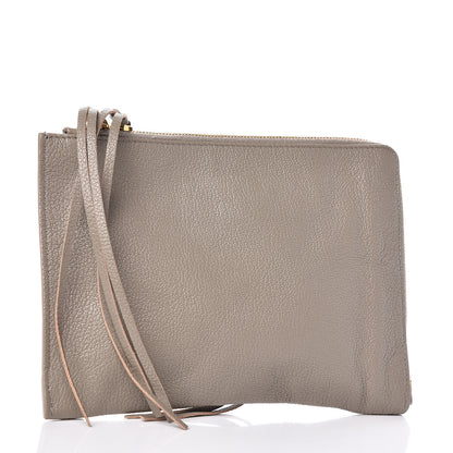 Balenciaga Chevre Gold Metallic Edge Hardware Pouch Gris Taupe 3 of 9