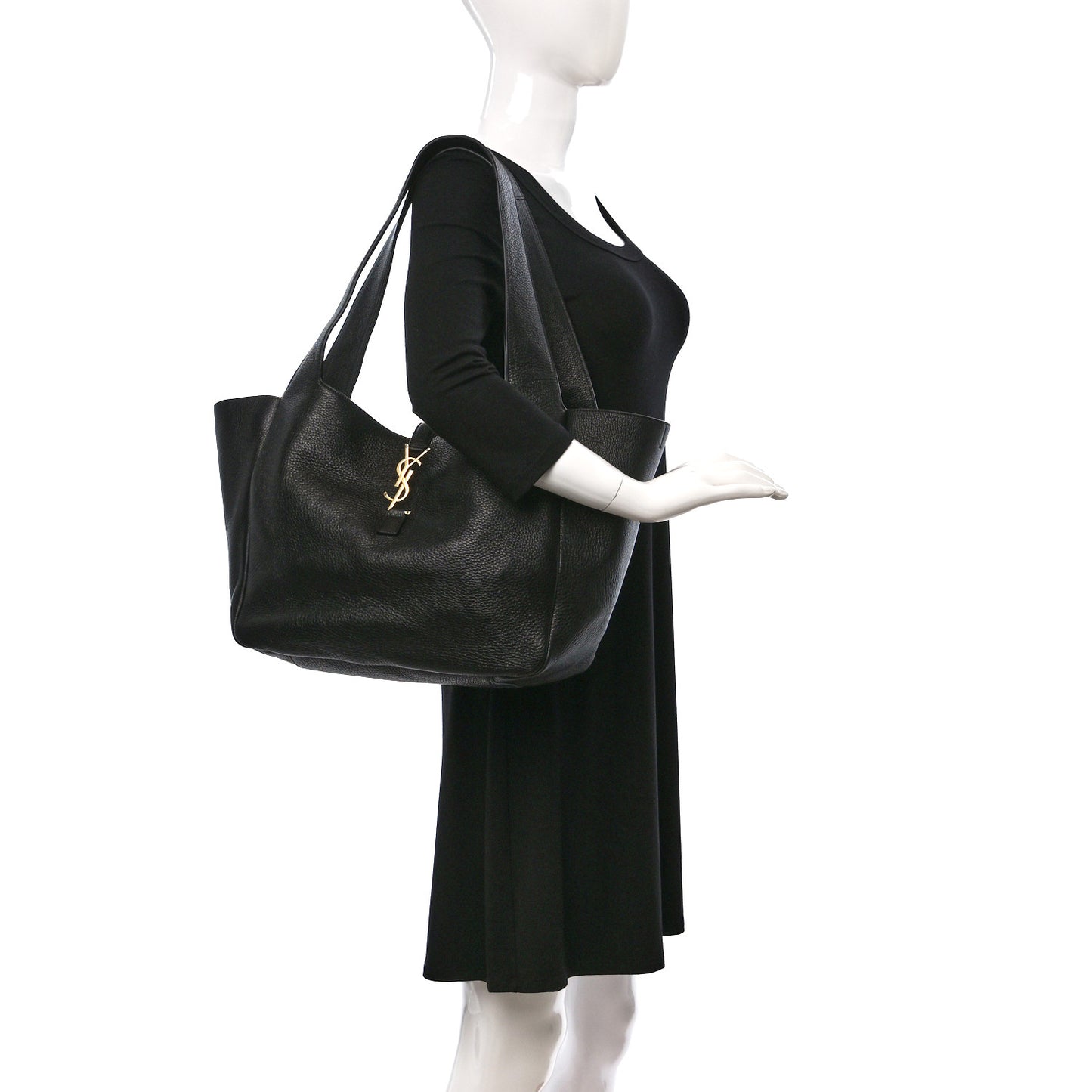 Grained Deerskin Bea Tote Black