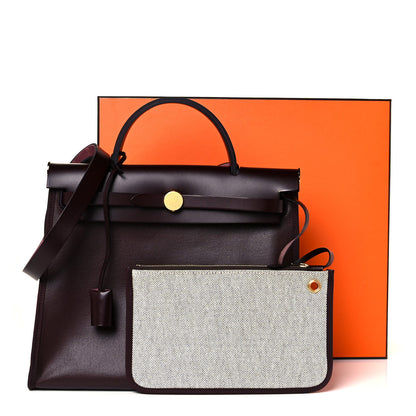 Hermes Toile H Berline Vache Hunter Herbag Zip 31 PM Rouge Sellier 12 of 12