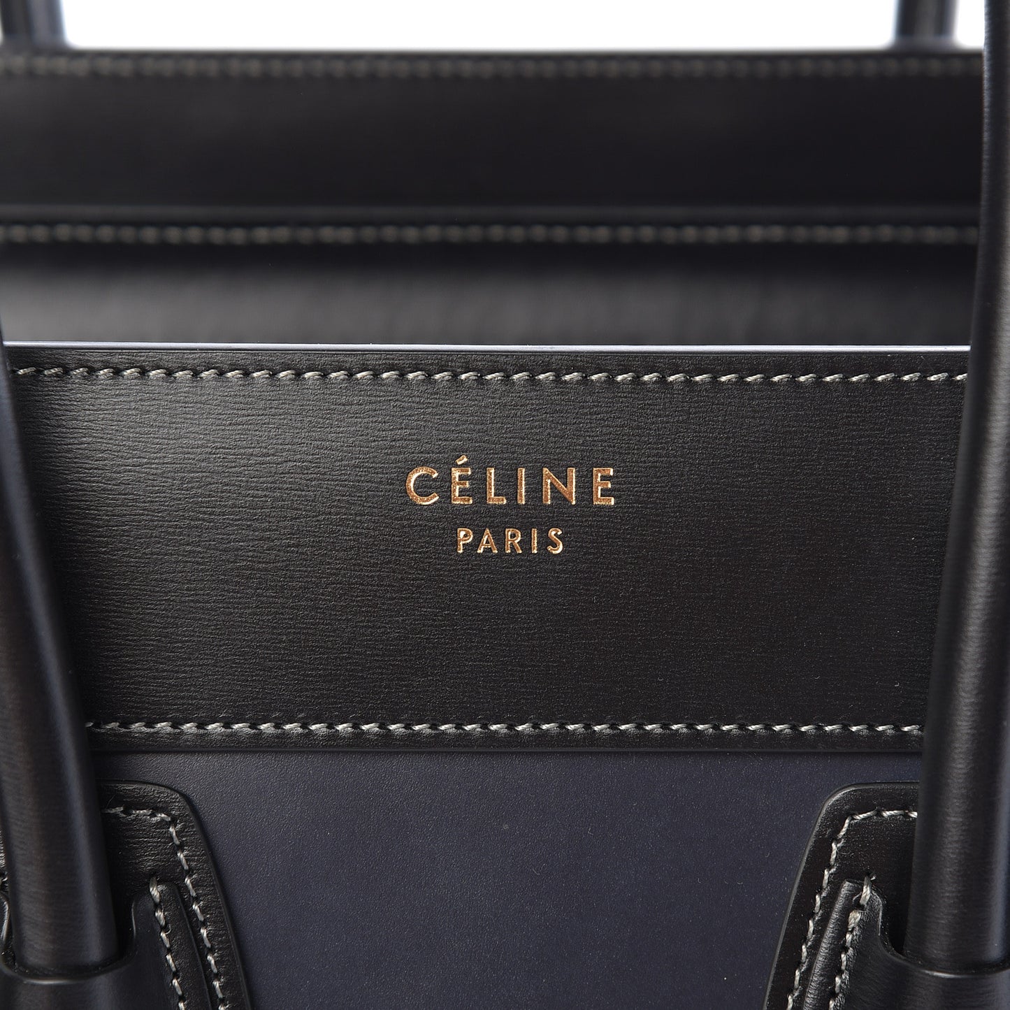 Glazed Calfskin Micro Tri-Color Luggage Dark Blue