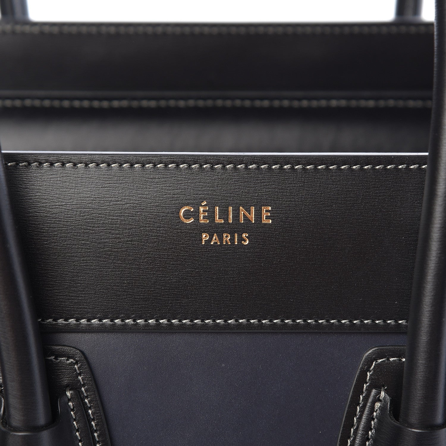 Celine Glazed Calfskin Micro Tri-Color Luggage Dark Blue 6 of 11