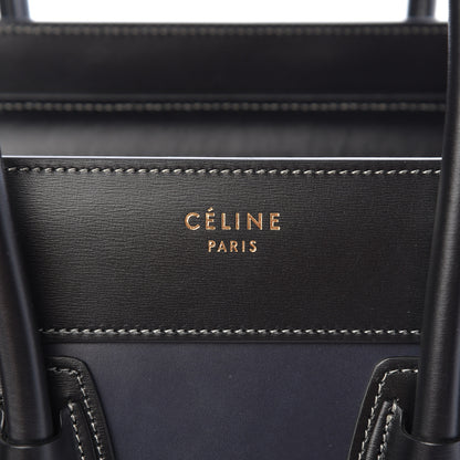 Celine Glazed Calfskin Micro Tri-Color Luggage Dark Blue 6 of 11