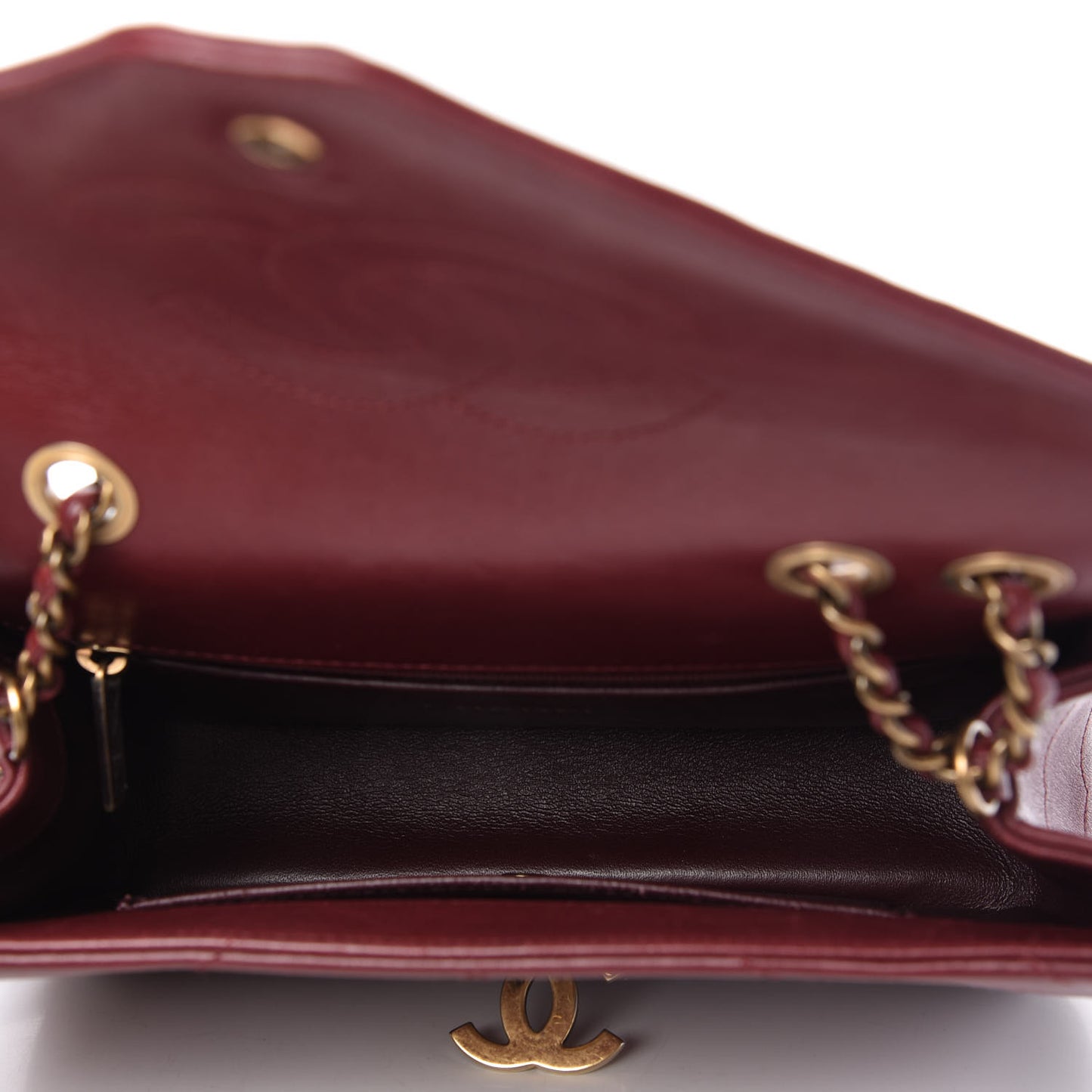Lambskin Chevron Quilted Medium Coco Envelope Flap Red