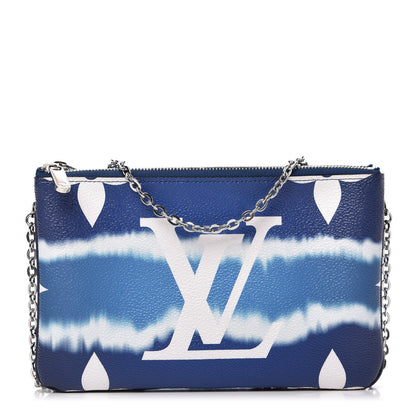 Louis Vuitton Monogram Giant Escale Double Zip Pochette Blue 1 of 10