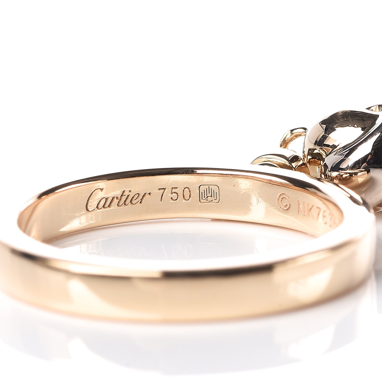 18K Pink Yellow White Gold Diamond Trinity Knot Charm Ring 50 5.25