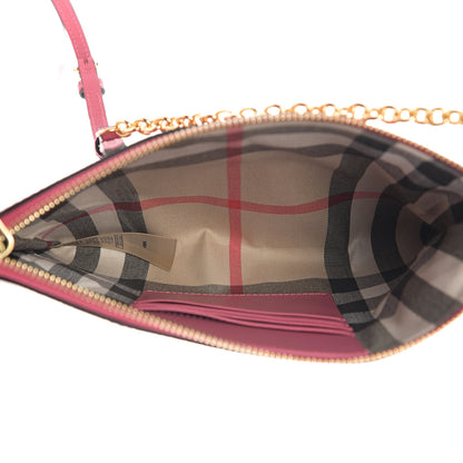 Burberry Soft Grain Calfskin Peyton Crossbody Clutch Bag Pink Azalea 4 of 6