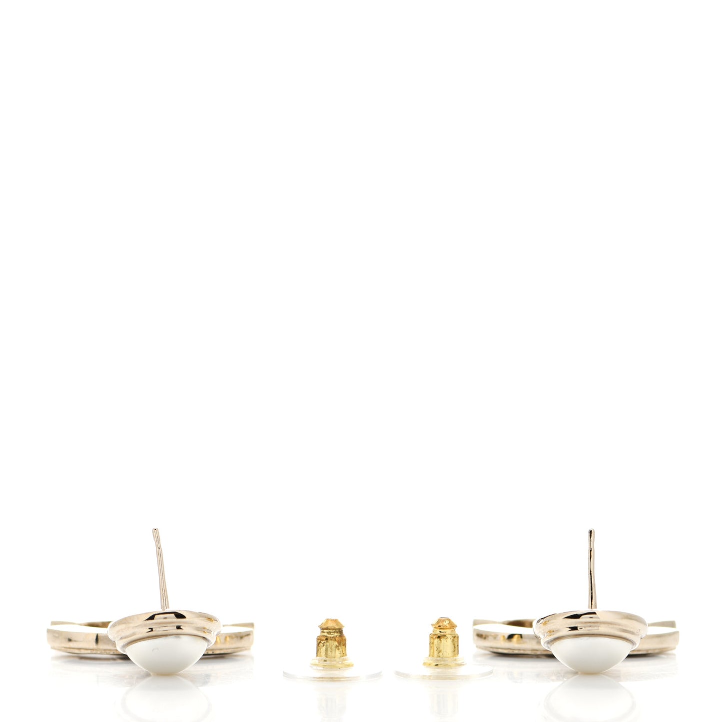 Pearl Enamel CC Drop Earrings Black