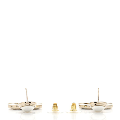 Chanel Pearl Enamel CC Drop Earrings Black 3 of 5