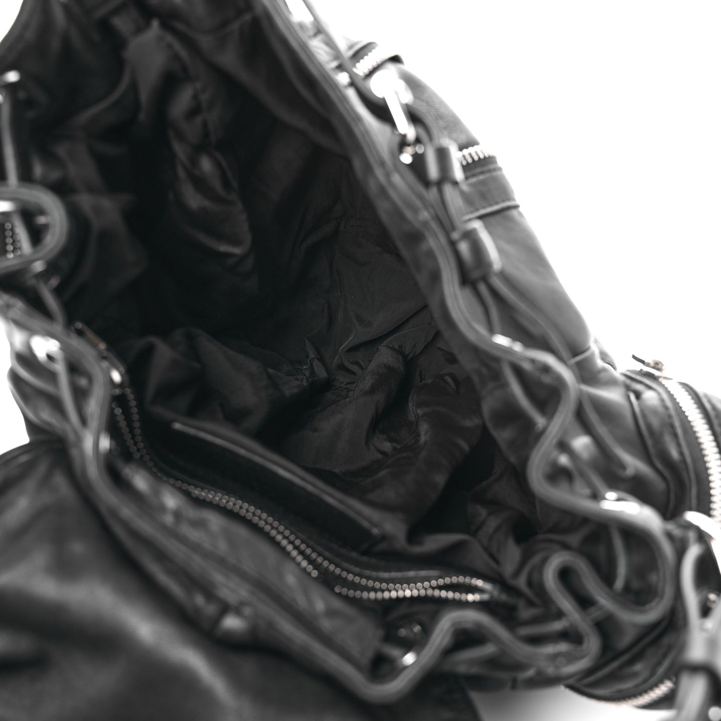 Lambskin Marti Backpack Bag Washed Black Rhodium Hardware