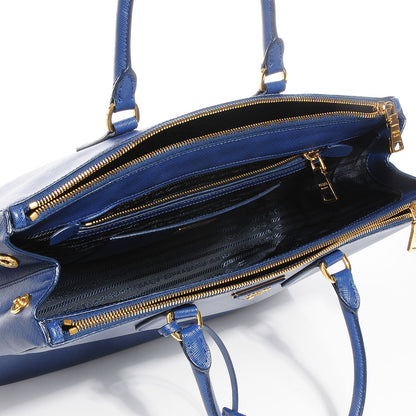 Prada Saffiano Lux Large Double Zip Tote Bluette 9 of 13