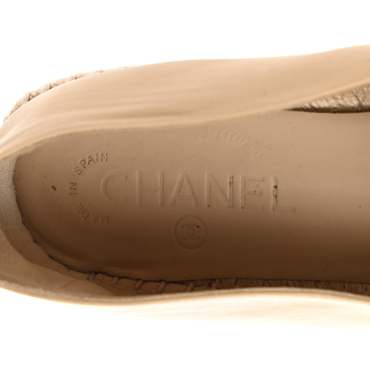 Lambskin CC Espadrilles 39 Beige Black