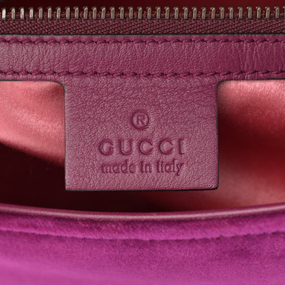 Gucci Velvet Matelasse Small GG Marmont Shoulder Bag Fuchsia Violet Cyclamen 6 of 17