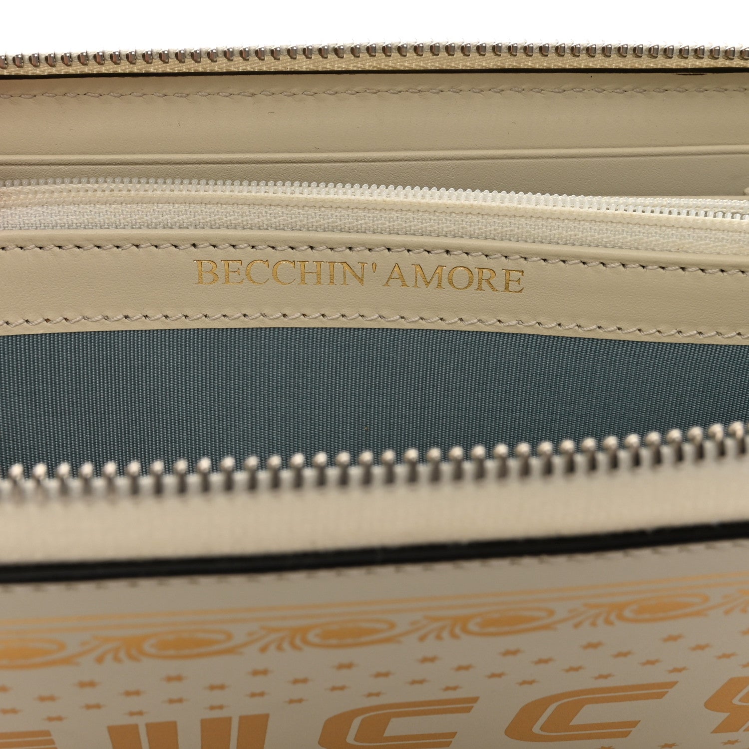 Gucci X SEGA Calfskin GUCCY Stars Zip Around Wallet Mystic White Gold 8 of 13
