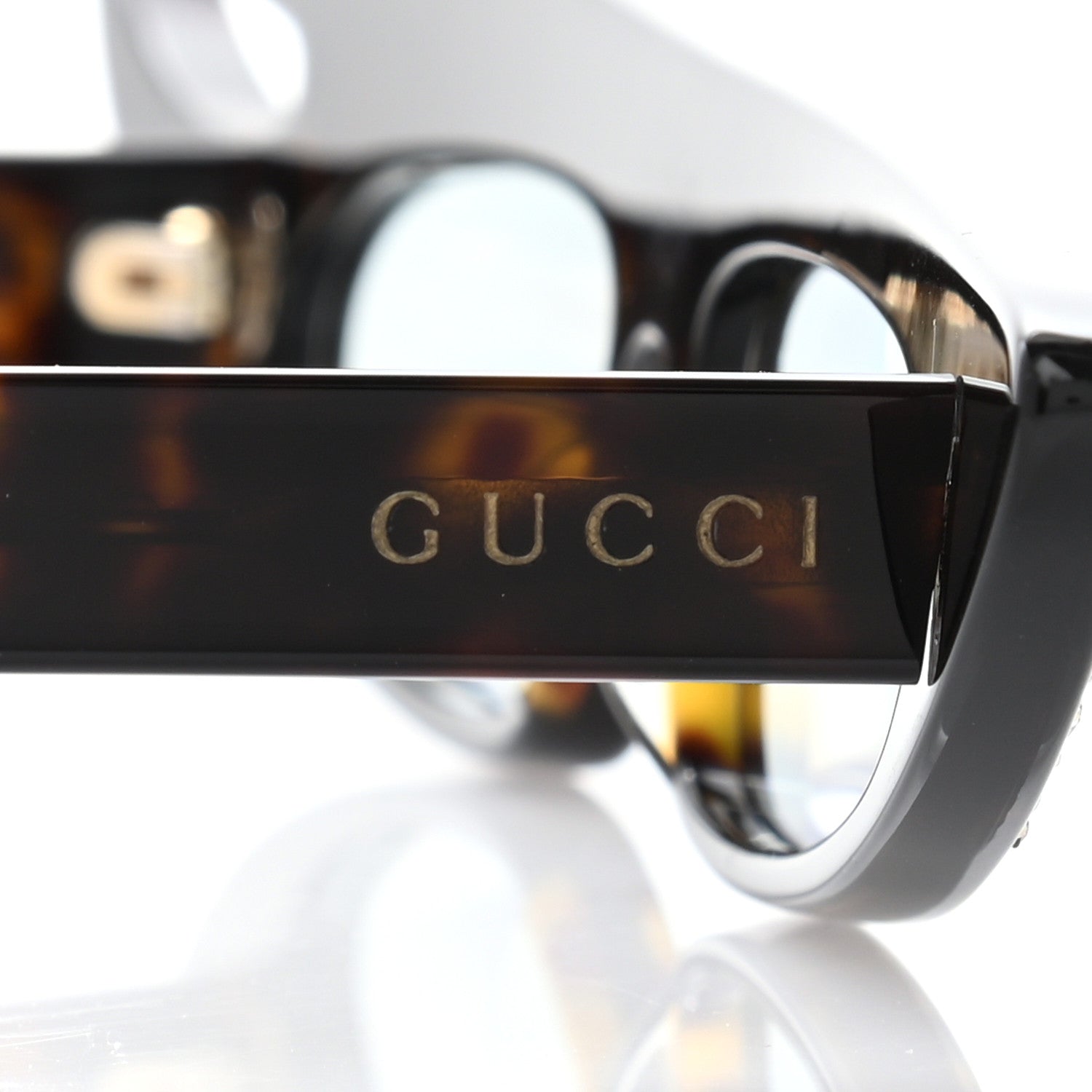 Gucci Acetate Asymmetrical Crystal Sunglasses GG0240S Havanna 6 of 10