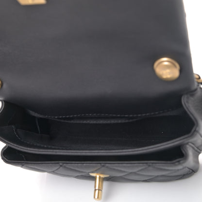Chanel Calfskin Quilted Top Handle Flap Black 4 of 4
