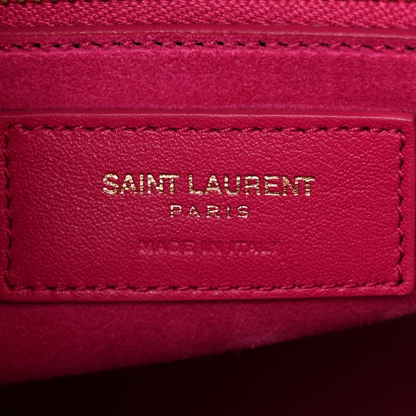 SAINT LAURENT Calfskin Small Sac De Jour Lipstick Fuchsia