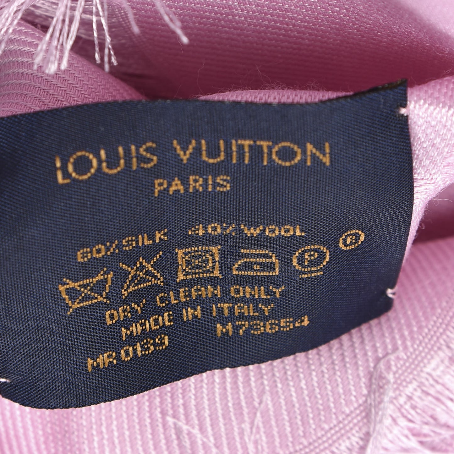 Silk Wool Monogram Shawl Rose Ballerine