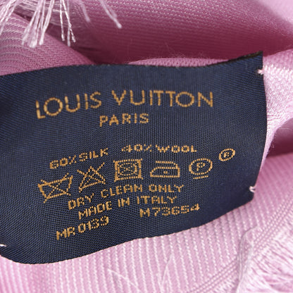 Louis Vuitton Silk Wool Monogram Shawl Rose Ballerine 3 of 3