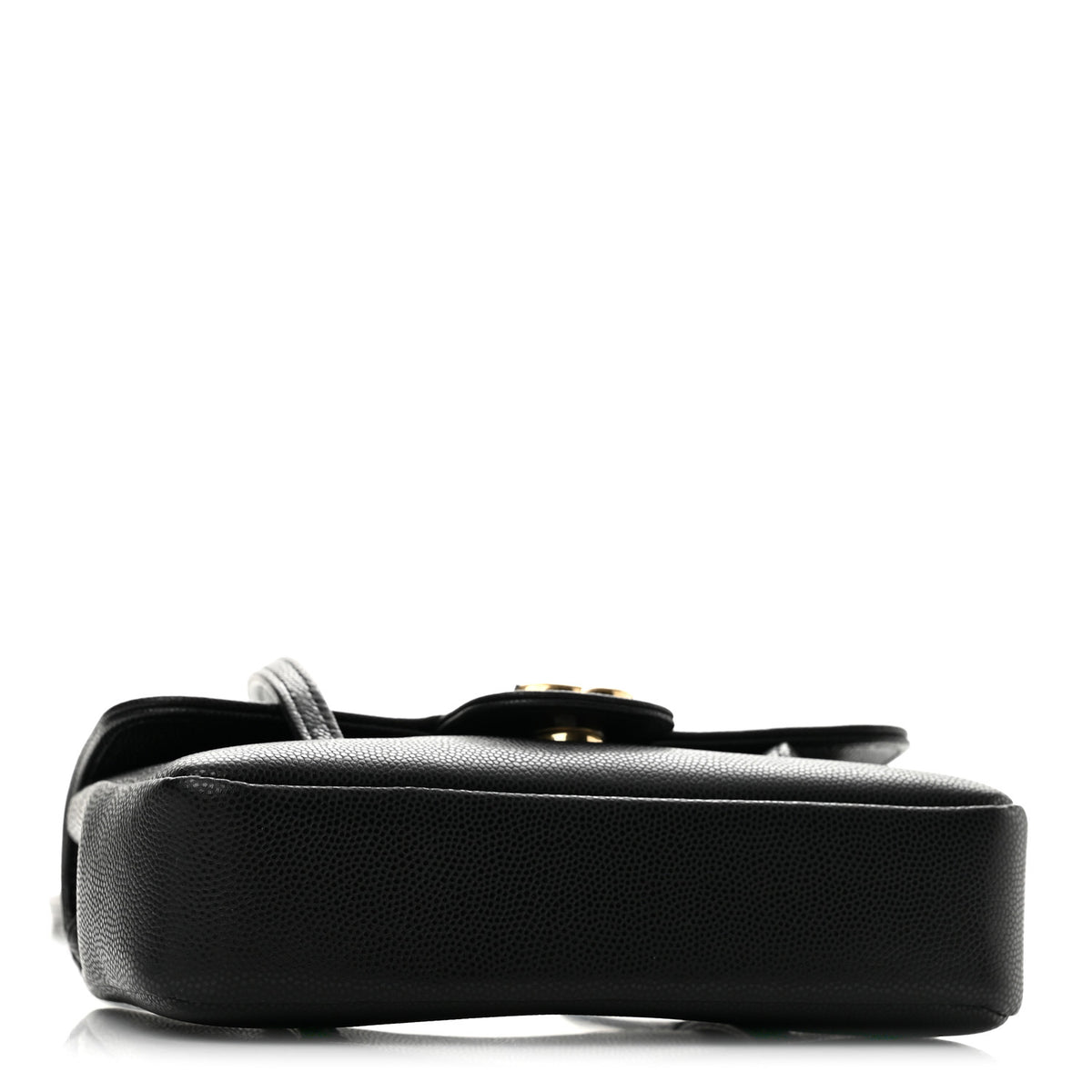 Shiny Caviar Mini Preppy Coco Shoulder Bag Black