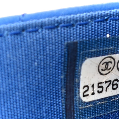 Chanel Lambskin Quilted Boy Wallet On Chain WOC Blue 3 of 13