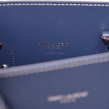 Saint Laurent Grained Calfskin Topstitch Baby Sac De Jour Denim 7 of 15
