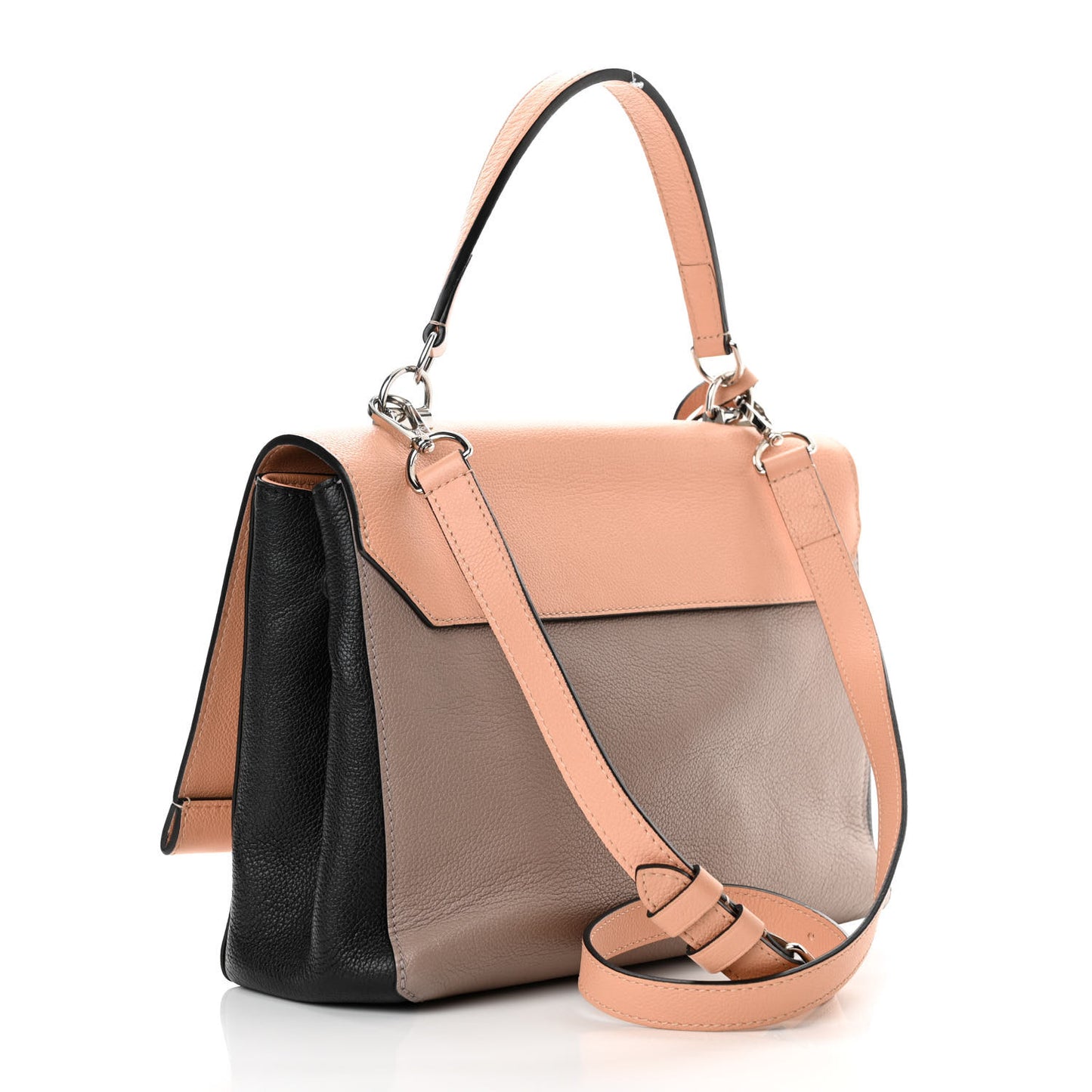 Soft Calfskin Lockme II Top Handle Venus Black Mastic