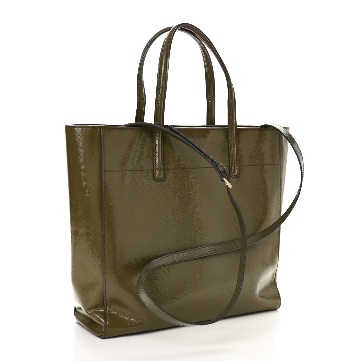 Saffiano Vernice Shopping Tote Militare