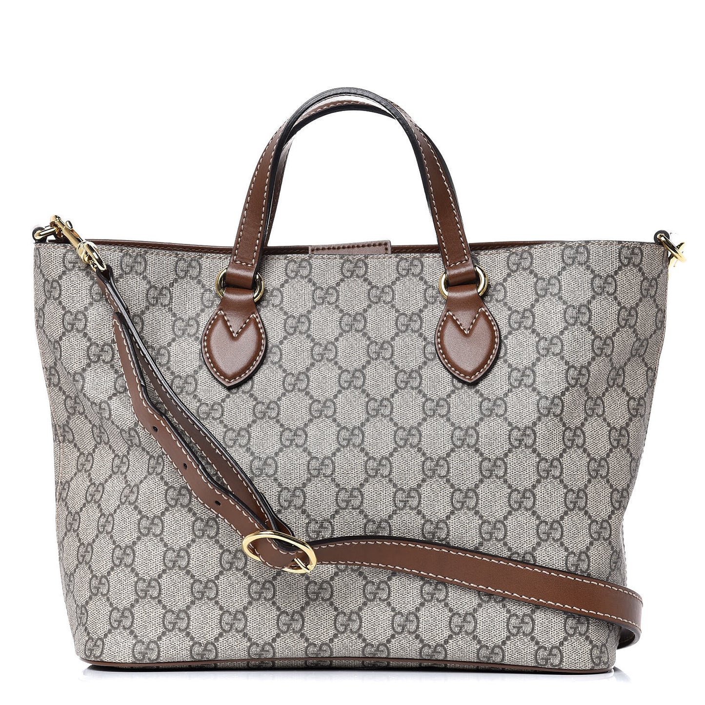 Soft GG Supreme Monogram Small Crossbody Tote Beige Cuir
