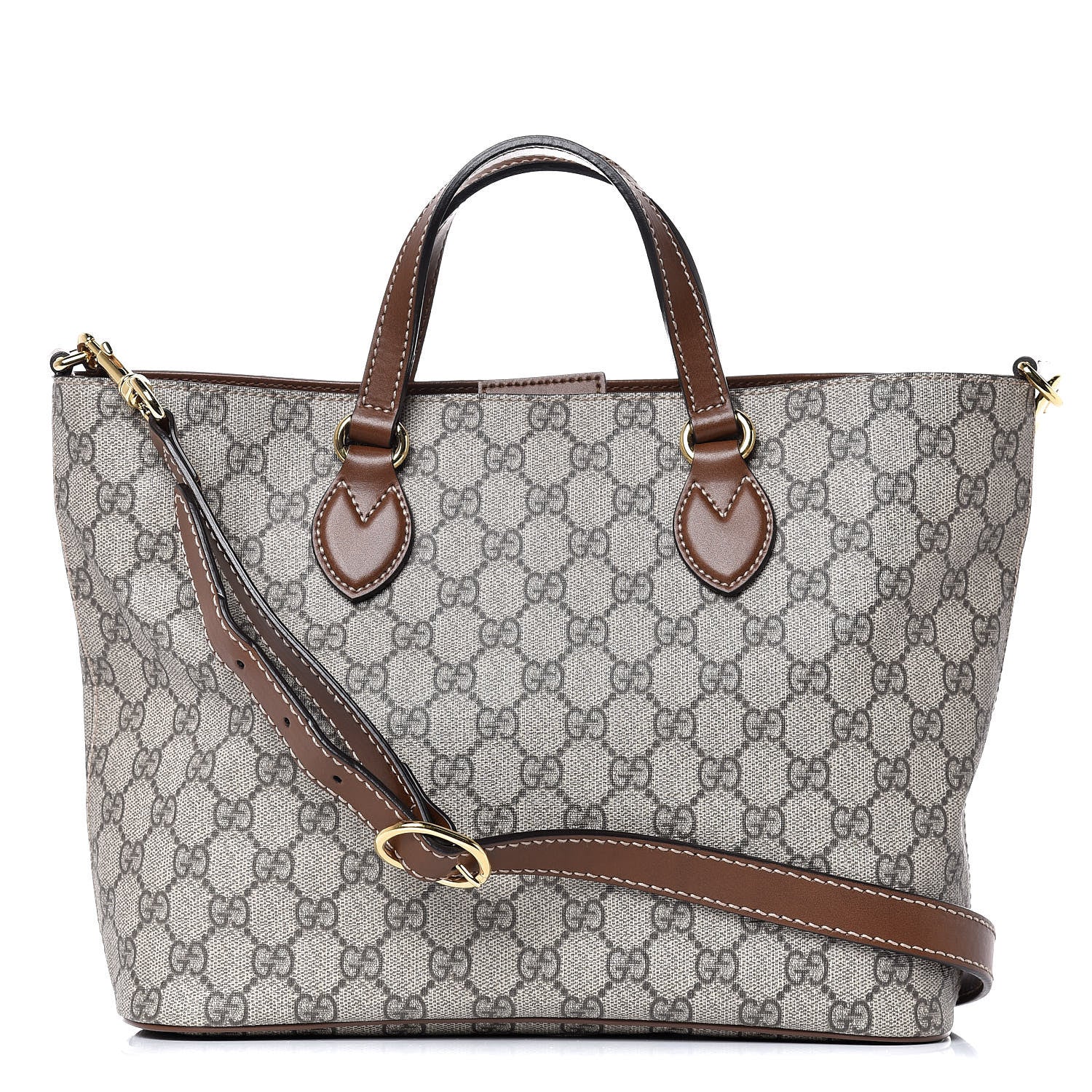 Gucci Soft GG Supreme Monogram Small Crossbody Tote Beige Cuir 1 of 7