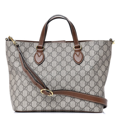 Gucci Soft GG Supreme Monogram Small Crossbody Tote Beige Cuir 1 of 7